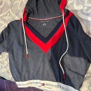 Tommy Hilfiger, Cropped Sweatshirt, Red White and Blue, Size S